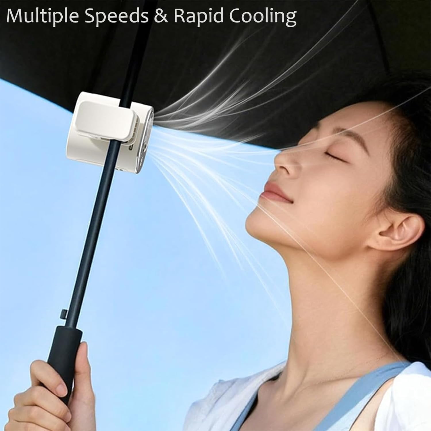 2026 Car Clip On Air Conditioner Fan with LED Display - 360° Rotation, USB Rechargeable Personal Cooling Fan, 199 Speeds Adjustable, 16℃ Semi-Cooling Wide Clamp Detachable (Black)