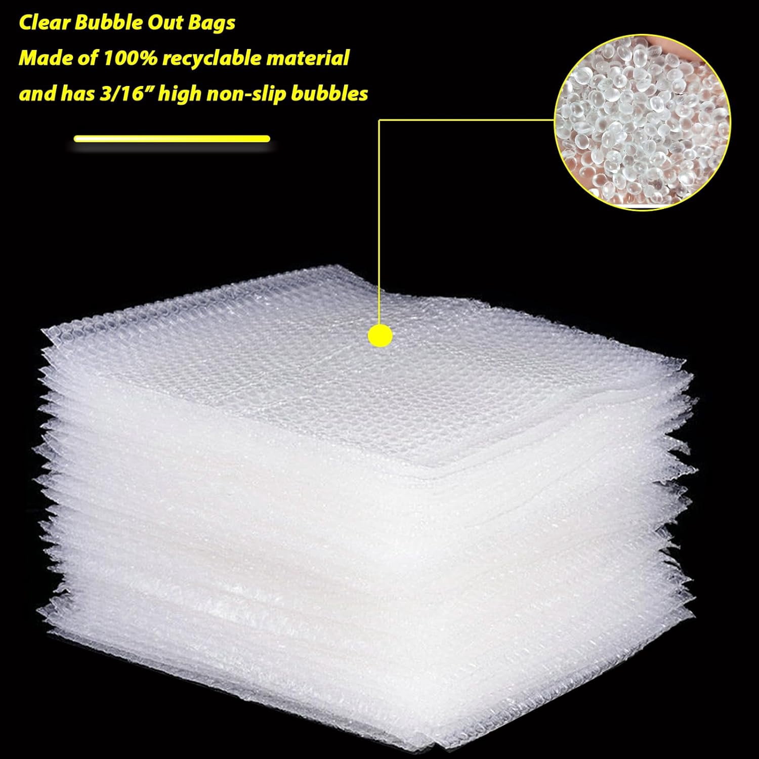 50 Pcs Bubble Pouch Wraps, 12''x14'' Clear Bubble Out Bags for Packing, Double Walled Cushioning Bags for Shipping, Storage and Moving(Not Self-Seal)