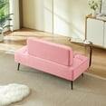 thumbnail image 5 of Jopath 54-Inch Modern 2-Seater Velvet Sofa with Backrest and 360° Rotating Side Table, Plush Cushions for Living Room Bedroom Apartment (Pink), 5 of 9