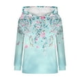 thumbnail image 7 of SwiftWear Women's Knit-Style Floral Print Drop-Shoulder Hoodie Soft Textured Pullover with Front Pocket, Relaxed Fit Casual Lounge Wear Tops for Everyday Style Light Blue, 7 of 7