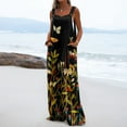 thumbnail image 2 of Women's High Waist Vintage Pleated Skirt Casual Button Decor A-line Midi Skirt Elastic Waist Flowy Long Maxi Skirt, 2 of 5