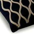 thumbnail image 2 of The HomeCentric Decorative Navy Blue Toss Pillow Covers Pack of 2, 16x16 inch Linen Cushion Cover&nbsp;With Zipper, Abstract, Lattice Trellis Stripe, Jute, Handmade Pillowcases - Jute Chorus, 2 of 3