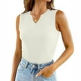 thumbnail image 2 of Patlollav Tank Top for Women Under $10.00, Basic Tops for Women Solid Ribbed Fitted Tank Top 2024 V Neck Curved Hem Sleeveless Shirts, 2 of 6
