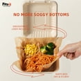 thumbnail image 5 of Fitsu 9x9 Compostable Heavy Duty Disposable Take Out Container 24pc,3 Compartments,parchment paper,Eco-Friendly Biodegradable,BPI, 5 of 7