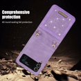 thumbnail image 2 of Galaxy Z Flip 4 Case with Shoulder Strap Lanyard, Allytech Glitter PU Leather Card Holder Pocket Removable Crossbody Strap Case for Samsung Galaxy Z Flip 4 5G 2022, Purple, 2 of 10