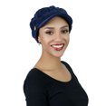 thumbnail image 2 of Dublin Newsboy Cap for Women Cancer Headwear Chemo Hat Cabbie Ladies Head Coverings Tweed Chenille Navy, 2 of 4