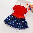 thumbnail image 4 of Toddler Kids Girls Floral Short Sleeves Tulle Gown Dress Princess Clothes Toddler Girls Clothes, 4 of 9