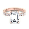 thumbnail image 2 of Marley - Moissanite Emerald Cut Lab Diamond Engagement Ring with Sidestones, 2 of 4