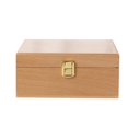 thumbnail image 1 of veasfak Large Rectangle Wooden Box Storage Plain Wood Jewelry Box Case With Lid Lock DIY, 1 of 8