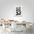 thumbnail image 3 of HFDF Funny Bathroom Wall Art Raccoon Toilet Paper Wall Decor Colorful Raccoon Pictures Cute Animal Canvas Print Painting Artwork for Toilet Washroom Bedroom 20x24inch Framed, 3 of 6