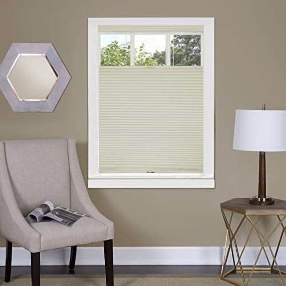 Cordless Cellular Pleated Window Shades - 23 Inch Width, 64 Inch Length - Alabaster - Light Filtering Top-Down Honeycomb Pull Down Blinds for Windows and Skylights by Home Decor