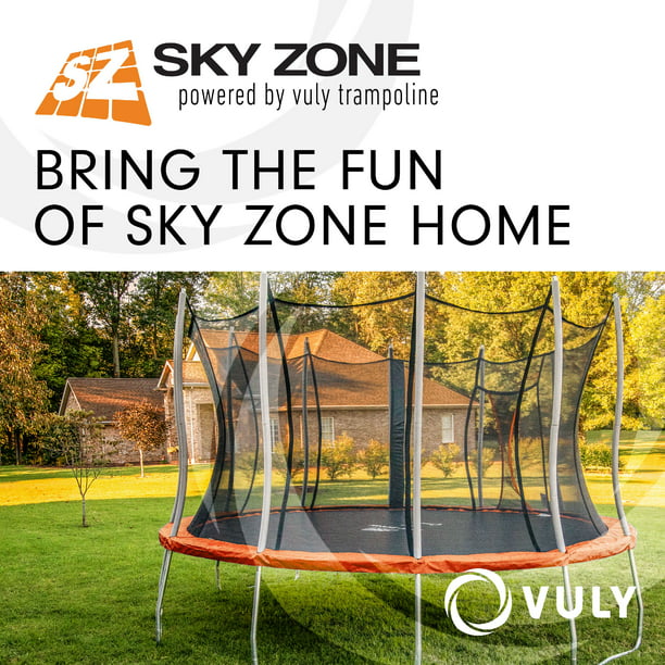 Official Sky Zone x 12-Foot Trampoline and Hoop, Self-Closing Door, Orange - Walmart.com