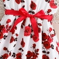 thumbnail image 6 of Little Girl Dresses Summer Sleeveless Flower Prints Dress With Belt Casual Dress Casual Dresses,Size 4 Years-5 Years, 6 of 7