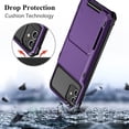 thumbnail image 5 of for iPhone 12 Mini Case Wallet Cover with Screen Protector 4-Card Credit Card Holder ID Slot Scratch Resistant Protective Hard Shell Rugged TPU Bumper Armor Case for iPhone 12 Mini GreyPurple, 5 of 14