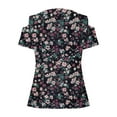 thumbnail image 4 of Viikei Women Tops Summer T-Shirts,Women's New Short-sleeved Off-the-shoulder Cutout Casual Printed Black S, 4 of 5
