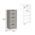thumbnail image 7 of Miekor Furniture Dresser 42H" 5 Drawers Narrow Dresser, Slim Storage Chest of Drawers, Bedroom, Concrete Gray B5A9758, 7 of 7