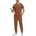 thumbnail image 2 of Fabrcox Scrub Men Set Nurse Uniform Jogger Suit Stretch Top & Pants Scrub Suit Medical Uniform with Pocket, 2 of 6