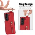 thumbnail image 3 of Dteck for Samsung Galaxy Z Fold 5 Case Wallet with Card Holder, PU Leather Zipper Pocket Card Slots Front Cover Flip Kickstand Shockproof Phone Case for Galaxy Z Fold5 5G,Red, 3 of 8
