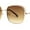 Gold / Brown, variant on Understated Rectangle Chain Jewel Brow Trim Fashion Sunglasses Gold Orange Yellow