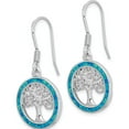 thumbnail image 2 of Sterling Silver Rhodium-Plated Creat Blue Opal With Tree Dangle Earrings (37.25 X 17) Made In China qe14298, 2 of 5