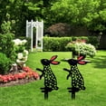 thumbnail image 6 of JHGoosa Easter Bunny Wrought Iron Outdoor Garden Decoration Rabbit-shaped Garden Insert, 6 of 6