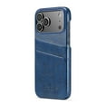 thumbnail image 3 of Back Wallet Case for iPhone 17 Pro, Vintage Oil Wax Pattern PU Leather Cover with Back Card Slots Holder Rugged Anti-Scratches Shockproof Protective Slim Case for iPhone 17 Pro, Blue, 3 of 11