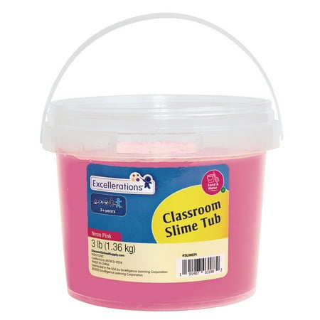 Excellerations Classroom-Sized Tub of Slime, 3lbs- Neon Pink