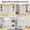 thumbnail image 6 of Beige Grey Striped Kitchen Curtains 63 Inch Length, Minimalist Farmhouse Stripe Grommet Top Bedroom Living Room Curtains, Light Filtering Cafe Curtain Drapes 2 Panels Set 104''x63'', 6 of 9