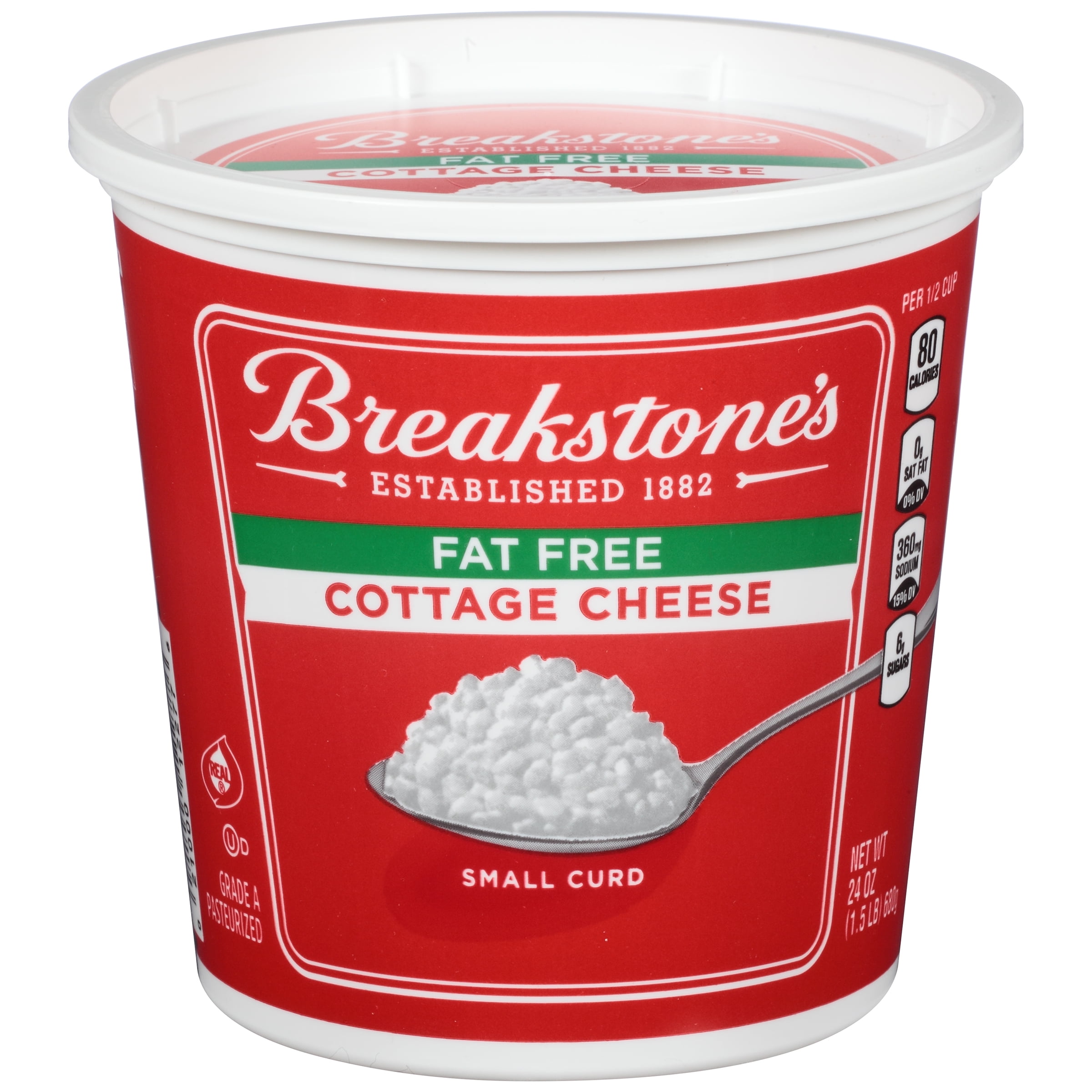 Breakstone S Fat Free Small Curd Cottage Cheese 24 Oz Tub
