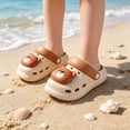 thumbnail image 2 of GPOECD Kids Clogs Cartoon Indoor Outdoor Beach Slides for Toddlers Summer Breathable Footwear Kids Slippers,08_Khaki,9-9.5 Years, 2 of 9