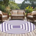 thumbnail image 3 of Purple White Geometric Round Area Rug 6 FT, Non Slip Bedroom Area Rug, Square Minimalist Modern Washable Soft Circular Carpet Non-Shedding Floor Mat for Kitchen Dining Room Home Office Kids Room, 3 of 7