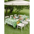thumbnail image 3 of Outdoor Tablecloth with Umbrella Hole and Zipper, St. Patrick's Day Rectangle Table Cloth 52x70 Inch Waterproof Tablecloth, Spring Botanical Clovers Coin Green Check Picnic Table Cover for Patio, 3 of 7
