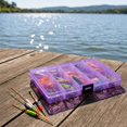 thumbnail image 4 of Plastic Storage Organizer Box, Purple Transparent 15 Adjustable Compartments, 1 Pack Portable Lightweight Hard Case, for Storing Small Beads Jewelry Crafts Fishing Hooks Accessories Hardware Screws, 4 of 5