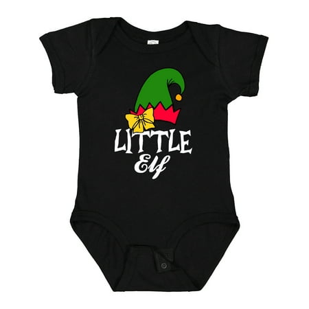 

Inktastic Little Elf with Elf Hat and Bow in White Gift Baby Girl Bodysuit