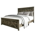 thumbnail image 4 of Home Design Niles King Panel Bed Frame with X-Shaped Panel Design and Rustic Wood Finish, Brown, Easy Assembly, 4 of 7