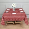 thumbnail image 3 of Red Christmas Pattern Square Tablecloth,Waterproof Square Table Cover,Wipeable Spillproof Washable Table Cover for Home Kitchen Party Decor 42"X42"(107x107cm), 3 of 6