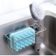 thumbnail image 2 of Soporte adhesivo para esponja + soporte para cepillo, carrito para fregadero 3 en 1, acero inoxidable a prueba de óxido, resistente al agua, sin perforación, 2 of 5