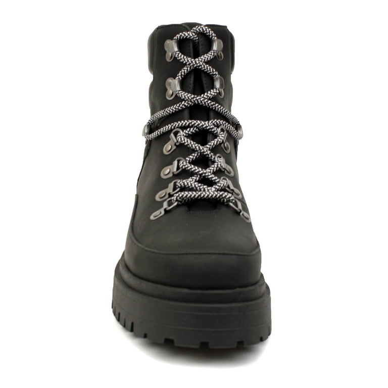 Luckers Women's Lace Up Platform Boots Black, Size:10