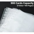 thumbnail image 3 of HAHDAXIA Trading Card Sleeve Pages, 100 Pack 9 Pocket Album Pages 11 Holes Fit 3 Ring Binder, 3 of 7