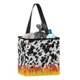 thumbnail image 2 of Xixirimido 2 Gallons Open-Top Car Trash Can Hanging Car Trash Bag Water Resistant Leakproof Trash Bag Car Accessories for Women Men, Cow Spot Fire Pattern, 2 of 8