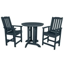 Highwood's 36" Round 3-pc Lehigh Dining Set - Counter Height, Outdoor, Eco-friendly, Synthetic Wood