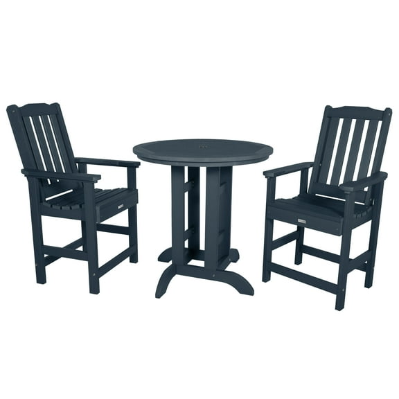 Highwood's 36" Round 3-pc Lehigh Dining Set - Counter Height, Outdoor, Eco-friendly, Synthetic Wood