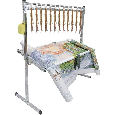 Embroidery Stand Adjustable Cross Stitch Floor Frames With 12 Hanging Wire Buckles Stainless Steel Needlework Floor Frame for Art Craft Sewing 85cm