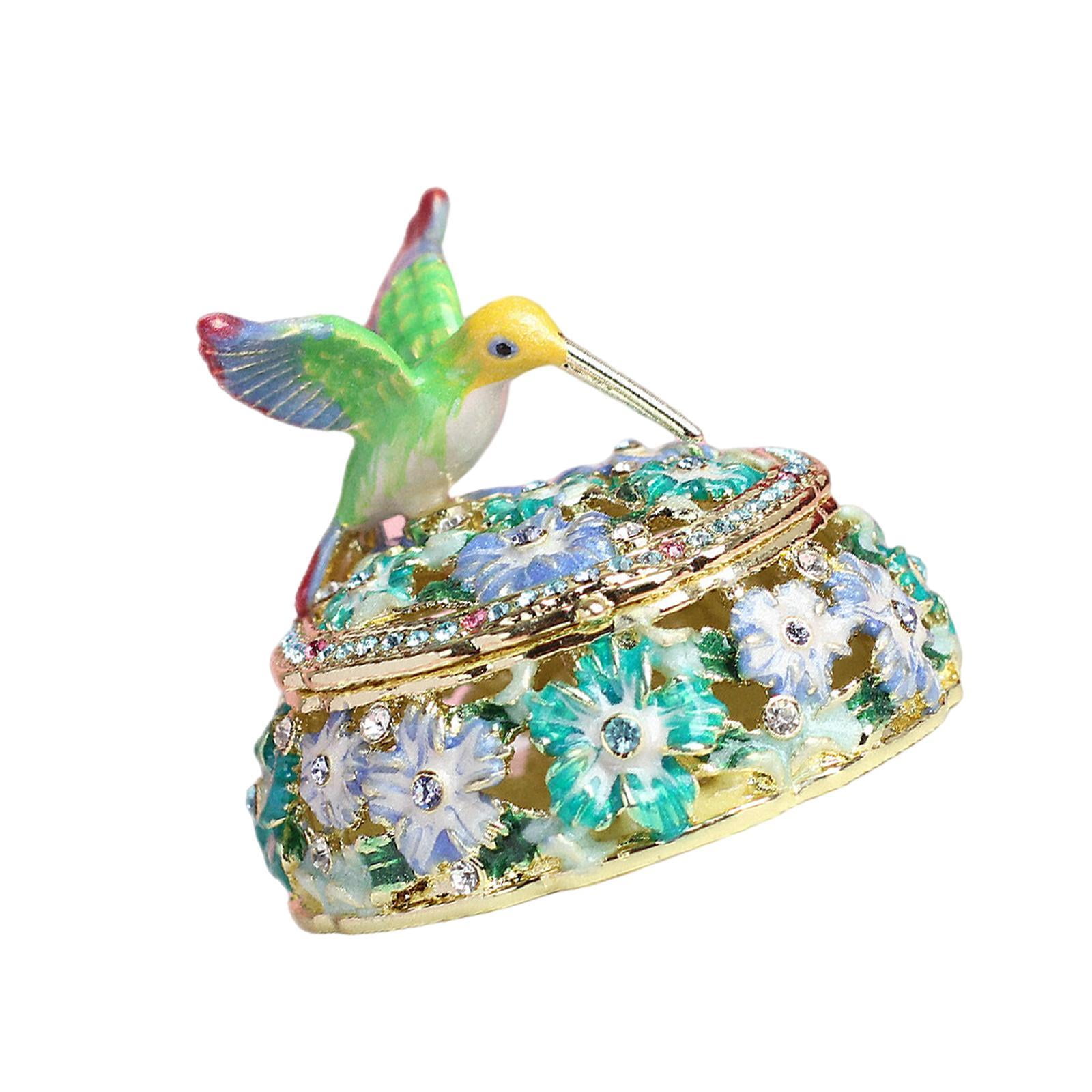 TISHITA Enamel Jewelry Storage Box Gift Travel with Lid Xmas