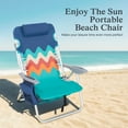 thumbnail image 4 of Sophia & William 2 Pack Folding Beach Chairs Lightweight Outdoor Lounge Chairs with 4 Adjustable Positions & Cooler Bag, Blue, 4 of 9