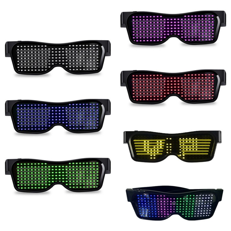LED GlassesCustomizable Pattern on The Glasses, Bluetooth Multicolor