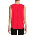 thumbnail image 3 of Time and Tru Women's Henley Tank Top with Fashion Raw Edge Detail, 3 of 5