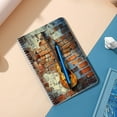 thumbnail image 5 of Spiral Notebook,Double-Wire Spiral College Lined Journal Notebook for Study and Notes,100 Pages,5.71x 8.26 in - Acoustic Guitar Hanging on a Weathered Brick Wall, 5 of 7