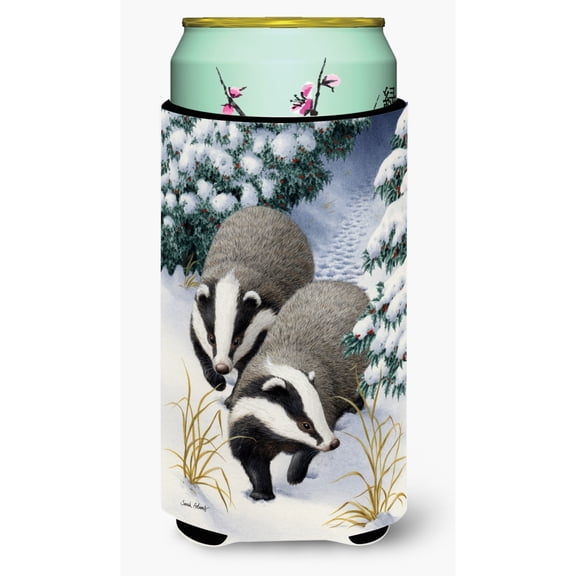 Carolines Treasures ASA2038TBC Badgers on the Move Tall Boy Beverage Insulator Hugger Tall Boy multicolor