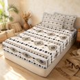 thumbnail image 3 of Erosebridal Retro Aztec Zipper Full Size Comforter Sets with Fitted Sheet and 2 Pillowcases, Bohemian Geometric Zipper Bedding Set, Cream Brown Black, Gray Reversible, 3 of 7